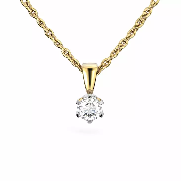 Festive Timanttiriipus Classic 0,45 ct Keltakulta 14K - Timanttikorut - 14-129-045R-KV - 1