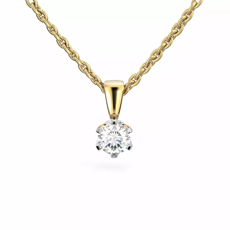 Festive Timanttiriipus Classic 0,50 ct Keltakulta 14K - Timanttikorut - 14-129-050R-KV - 1