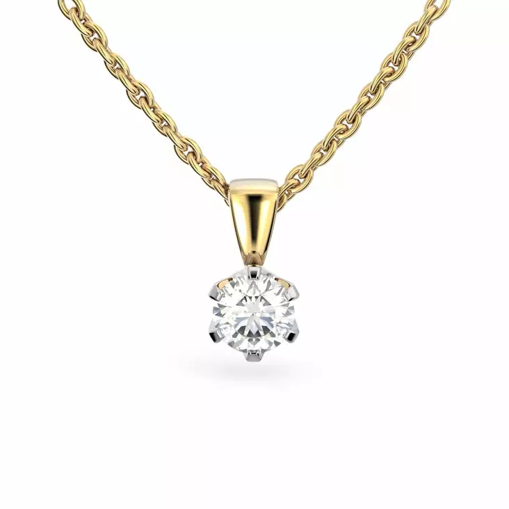 Festive Timanttiriipus Classic 0,70 ct Keltakulta 14K - Timanttikorut - 14-205-070R-KV - 1
