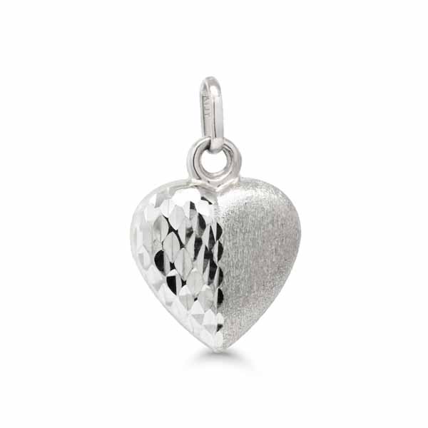 Korutuote Valkokultariipus sydän 12 mm - Kultakorut - LU-1718W - 1