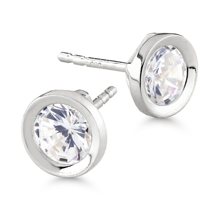 Valkokultaiset korvakorut K-E32739ZW - Kultakorut - K-E32739ZW - 1