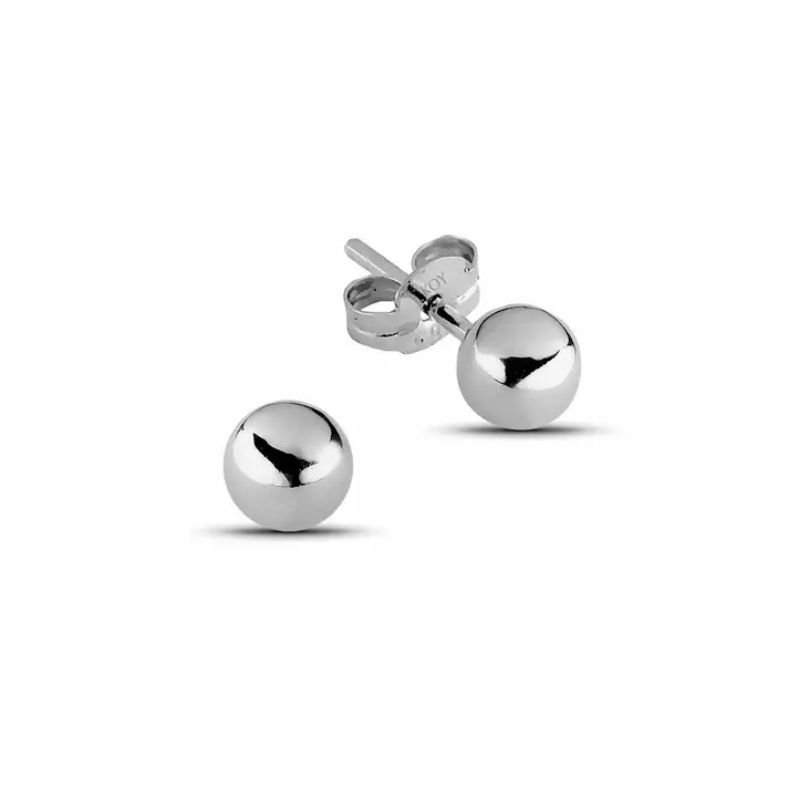 Valkokultaiset pallokorvakorut 3 mm 100211w - Kultakorut - 100211W - 1