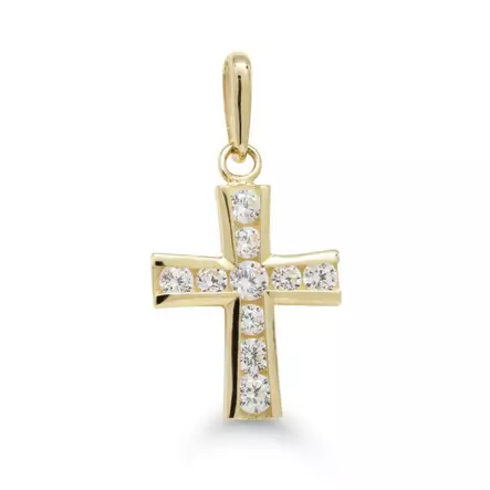 Kultainen ristiriipus zirkoneilla K-P61176Z - Kultakorut - K-P61176Z - 1