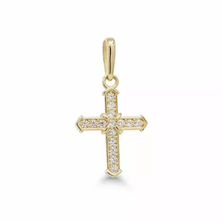 Kultainen ristiriipus zirkoneilla K-P65790Z - Kultakorut - K-P65790Z - 1