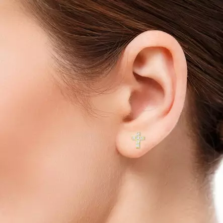 Kultaiset ristikorvakorut K-E54796Z - Kultakorut - K-E54796Z - 2