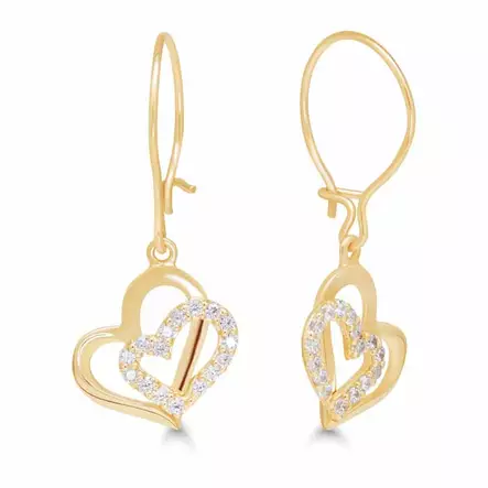Kultaiset roikkuvat sydänkorvakorut K-E91974Z - Kultakorut - K-E91974Z - 1