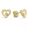 Kultaiset sydänkorvakorut zirkoniakivillä K-E37678Z - Kultakorut - K-E37678Z - 1