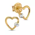 Kultakorvakorut avosydän zirkoneilla - Kultakorut - K-E30808Z - 1