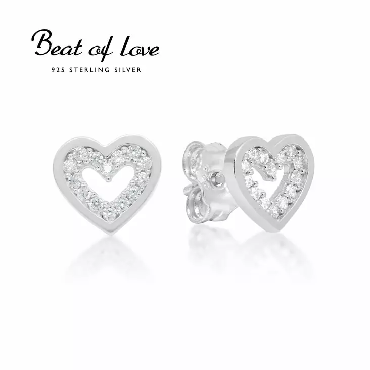Beat of Love Sydän Hopeakorvakorut Zirkoneilla BOL-E0750Z - Hopeakorut - BOL-E0750Z - 1