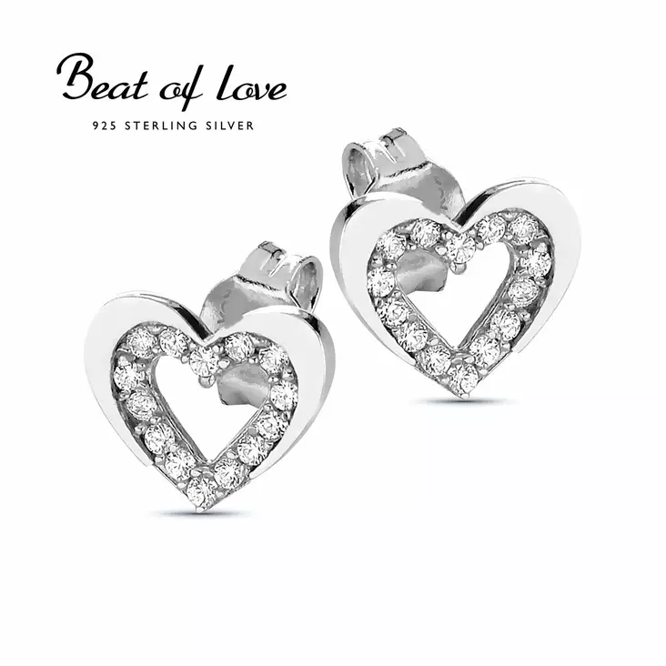 Beat of Love Sydän Hopeakorvakorut Zirkoneilla BOL-E3078Z - Hopeakorut - BOL-E3078Z - 1