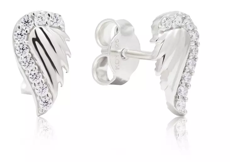 Hopeakorvakorut siivet zirkoneilla - Hopeakorut - E-1334Z - 1