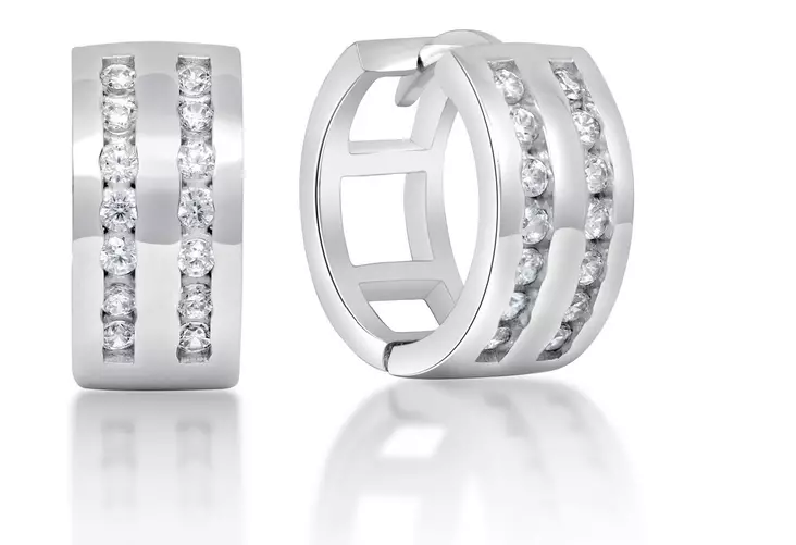 Hopeiset Rengaskorvakorut Zirkoneilla BOL-E0659Z - Hopeakorut - BOL-E0659Z - 1