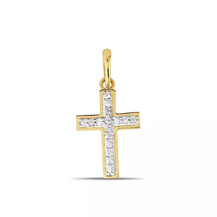 Korutuote Kultariipus Risti Zirkoneilla - Kultakorut - K-P61488Z - 1