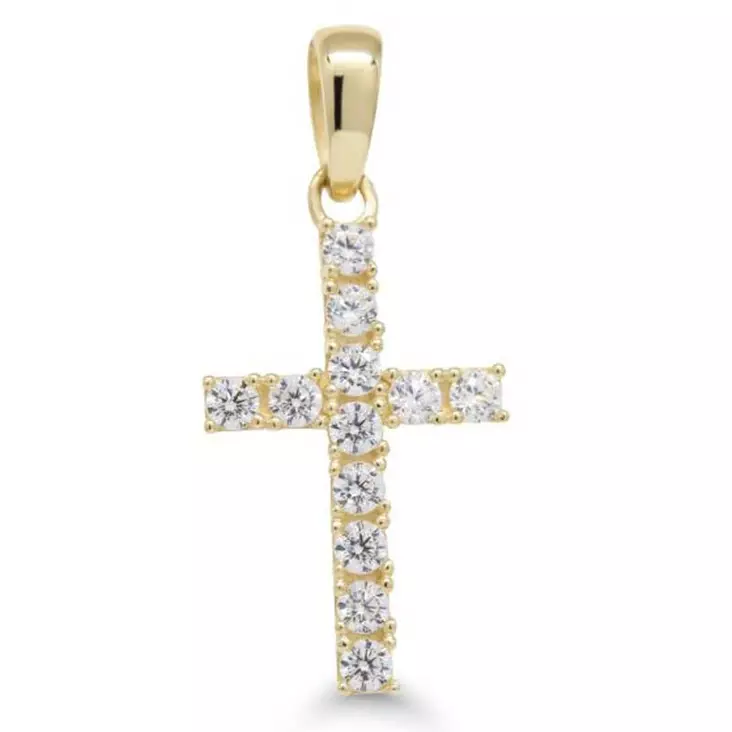 Korutuote Kultariipus Risti Zirkoneilla - Kultakorut - K-P64664Z - 1