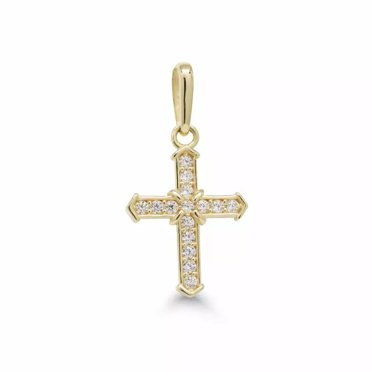 Kultainen ristiriipus zirkoneilla K-P65790Z - Kultakorut - K-P65790Z - 1