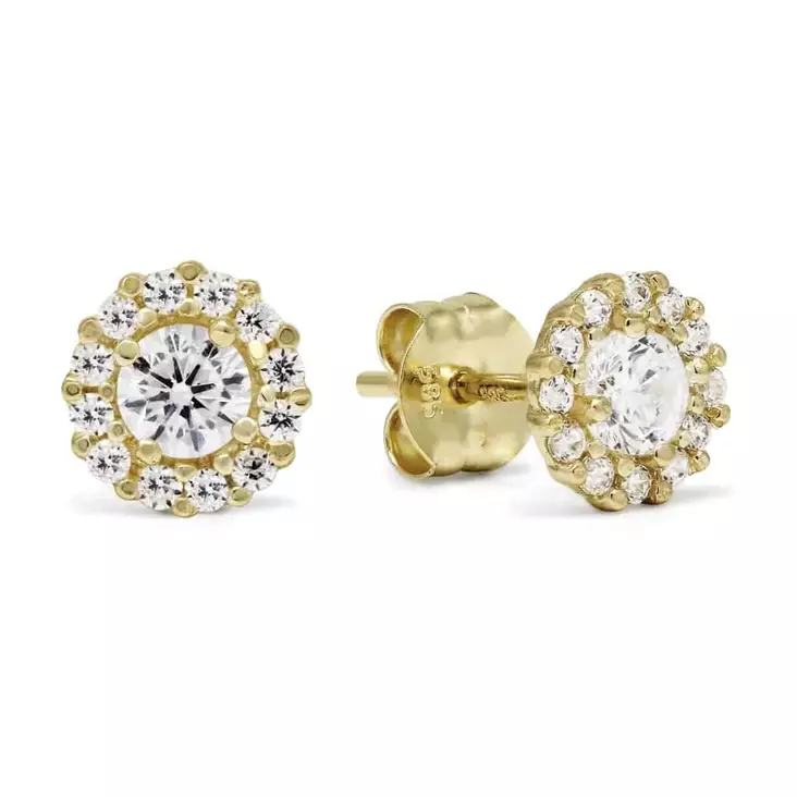 Kultaiset korvakorut halo K-E36282Z - Kultakorut - K-E36282Z - 1