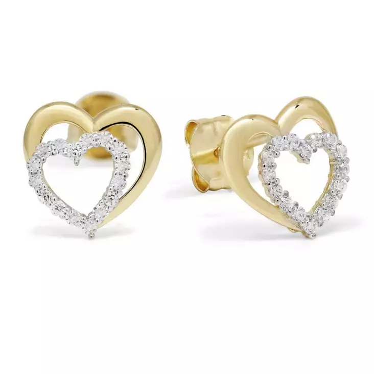 Kultaiset korvakorut sydämet K-E96751Z - Kultakorut - K-E96751Z - 1