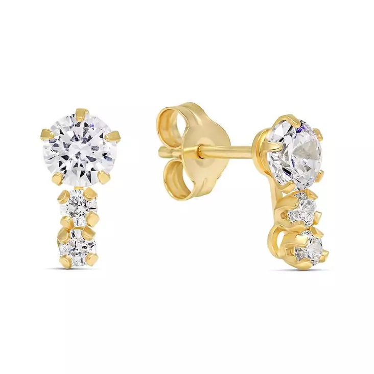 Kultaiset korvakorut zirkoneilla 23-1013Z - Kultakorut - 23-1013Z - 1