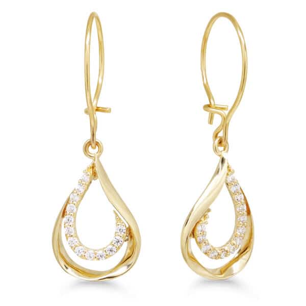 Kultaiset roikkuvat korvakorut zirkoniat - Kultakorut - K-E91978Z - 1