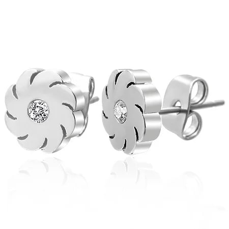 Teräskorvakorut zirkonia SSE-3057Z - Teräskorut - SSE-3057Z - 1