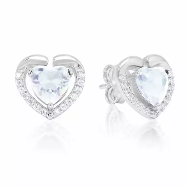 Hopeakorvakorut zirkoniasydän E-1728Z - Hopeakorut - E-1728Z - 1
