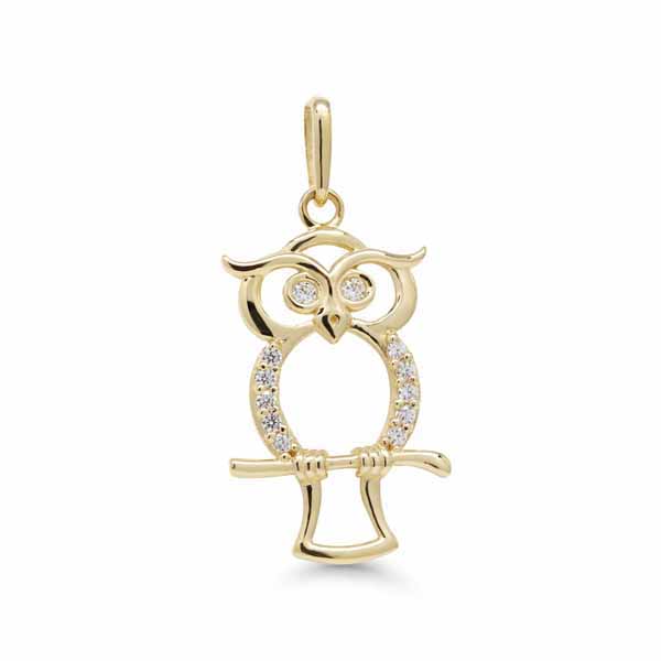 Korutuote Kultariipus Pöllö Zirkonit K-P62510Z - Kultakorut - K-P62510Z - 1