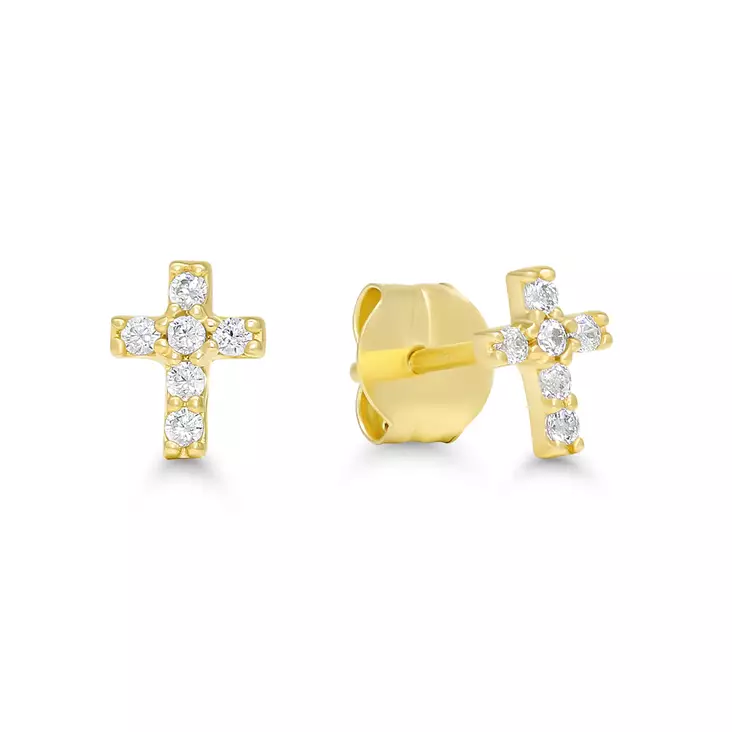 Kultaiset ristikorvakorut K-E54796Z - Kultakorut - K-E54796Z - 1