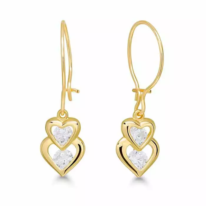 Roikkuvat kultakorvakorut sydämet K-E91976Z - Kultakorut - K-E91976Z - 1